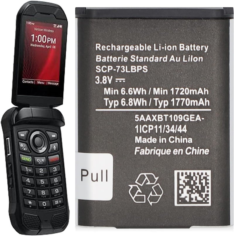 UooFide SCP-73LBPS Battery (2025 New Upgraded) Replacement for Kyocera DuraXV Extreme E4810 Verizon Flip Phone SCP73LBPS Battery (Phone not included) - Image 1